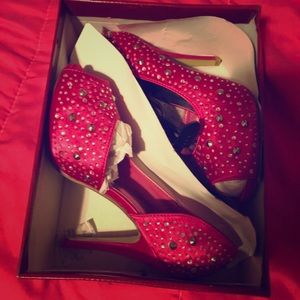 Pink Rhinestone heels